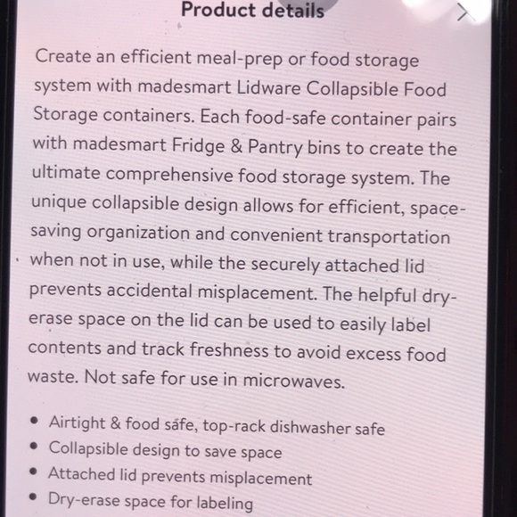 Madesmart LIDWARE collapsible food storage NEW holds 6.25 cups Meduim Deep - Picture 5 of 8